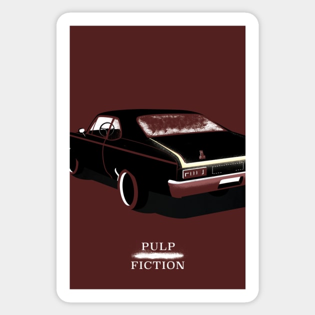 Pulp Fiction film print Sticker by Phil Shelly Creative